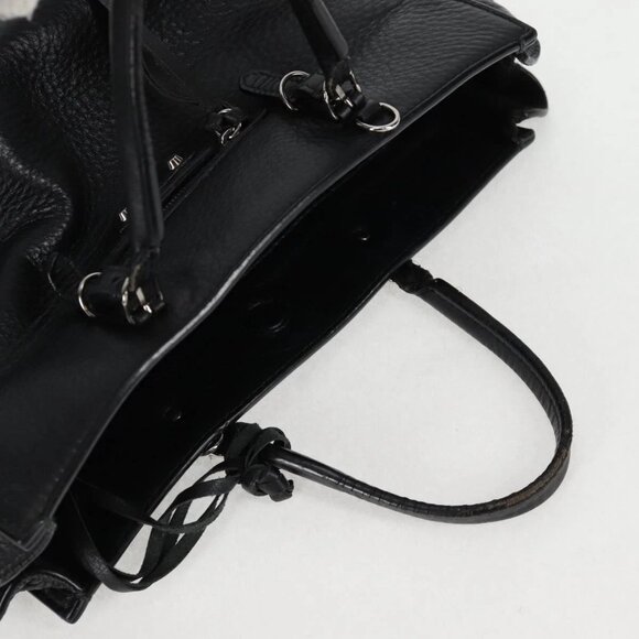 BALENCIAGA Paper Mini Hand Bag Leather 2way Black Silver 370926 Auth bs27987V - Picture 7 of 16